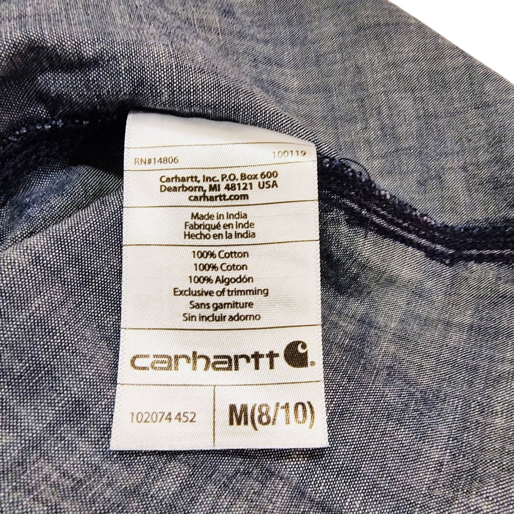 Carhartt Bue Camo Button Down Casual Shirt Top Outdoors Fall Winter Outdoors - M - Picture 10 of 11